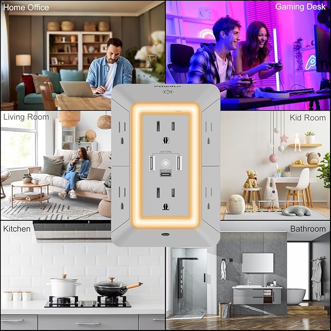 POWRUI Power Strip Surge Protector - Image 5