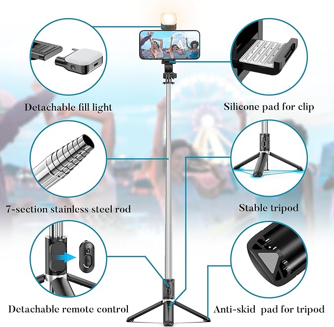 Portable 41 Inch Selfie Stick Phone Tripod - Image 3