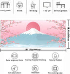 Aesthetic Japanese Cherry Blossom Desk Mat Cute Pastel Blue Color XL Sakura - Image 2