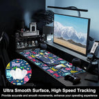 Mouse Pad, Large Cartoon Cats and Fish Desk Mat, Extended Non-Slip Gaming - Image 5