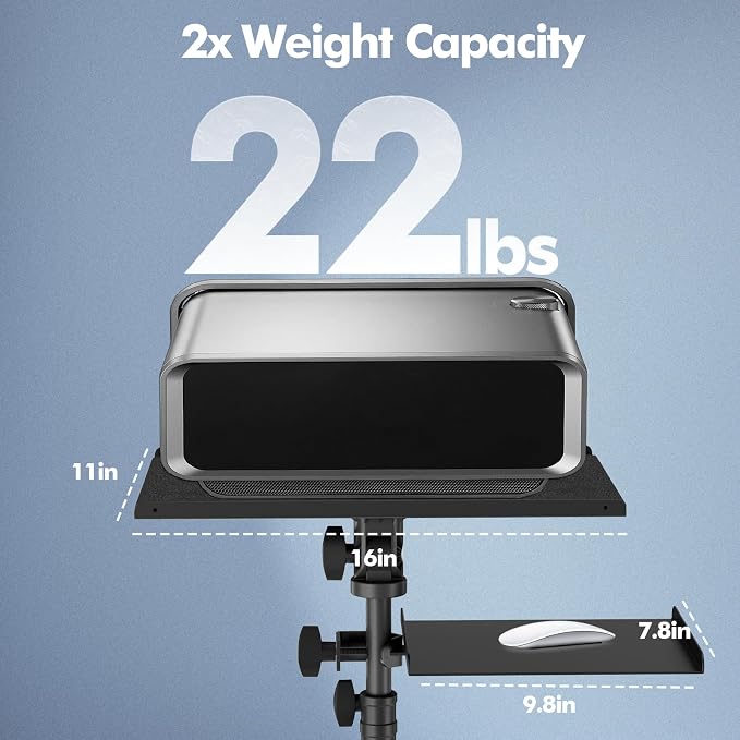 Projector Tripod Stand with Wheels, Portable Laptop Floor Support with Mouse - Image 6