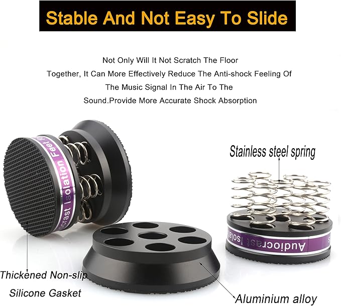 Tertullus 4pcs Spring Speaker Feet Isolation Foot 43mm×38.5mm Stand HiFi - Image 5
