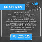 OREI 1X2 HDMI Extender Splitter Over Single CAT6/7 Cable Uncompressed 1080P - Image 5
