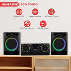 Pyle CD Stereo System with Bluetooth, MP3/DVD/CD Playback, Dual USB Recording - Image 2