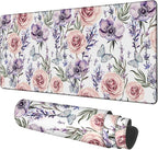 Gaming Desk Pad Large Extra Length Lavender, Roses and Anemone Mouse Pad by Unknown