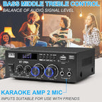Romica Stereo Audio Amplifier, 2 Channel 450W x2 Bluetooth 5.0 Home Theater - Image 7
