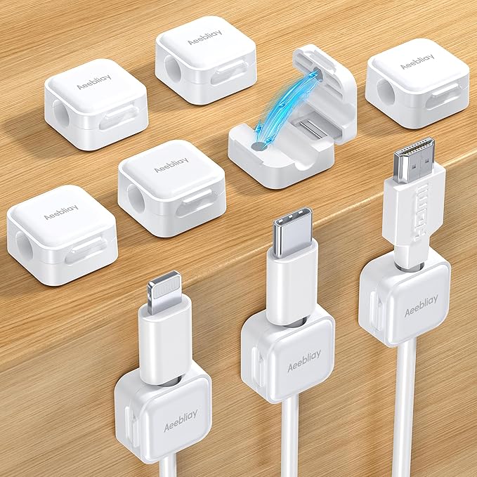 9 Pack Magnetic Cable Clips Cord Organizer, Desk Cable Management Accessories by Aeebliay