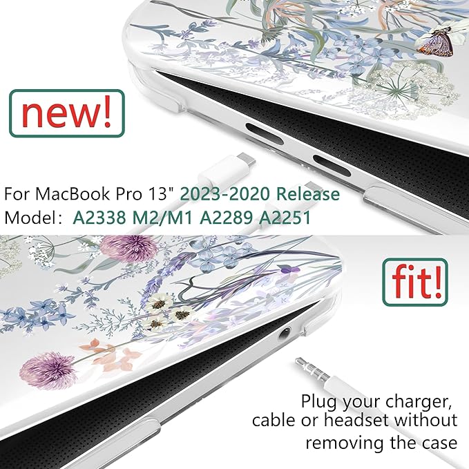 TWOLSKOO Compatible with MacBook Pro 13 inch Case 2023-2016 A2338 M2/M1 A2251 - Image 2