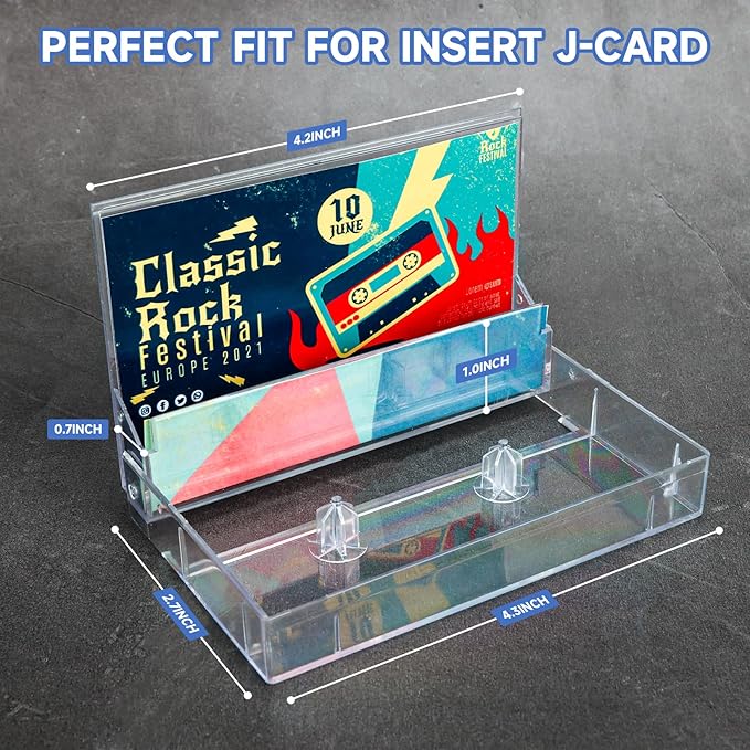 15-Pack Clear Plastic Cassette Tape Storage Cases - Image 3