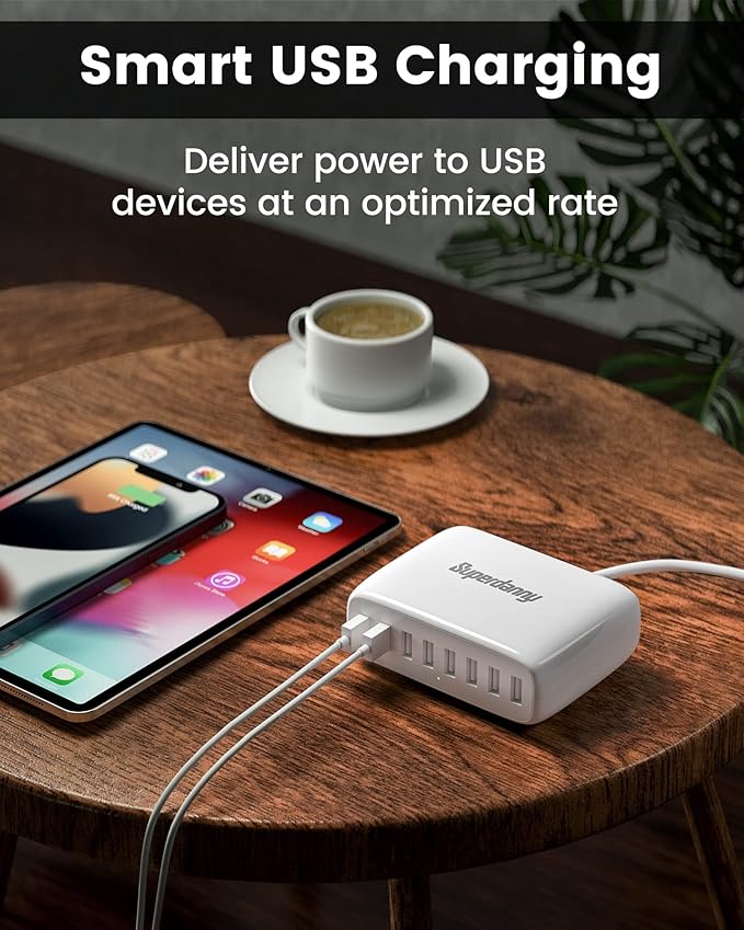 USB Charger Station, SUPERDANNY 8-Port Desktop Charging Station - Image 3