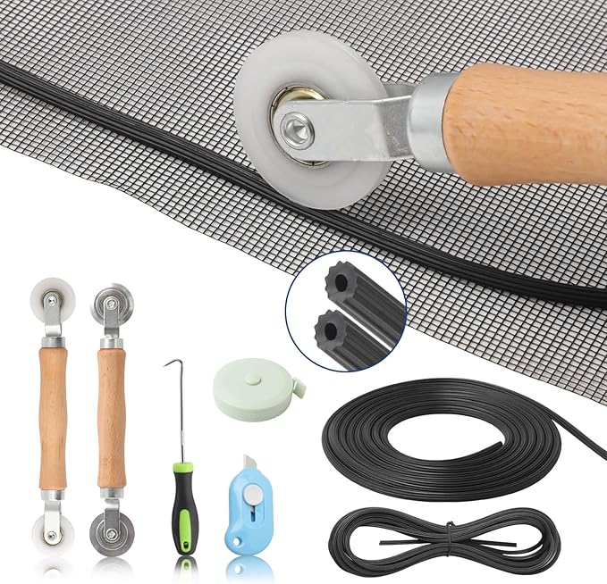 Window Screen Door Repair Kit Include Window Screens Mesh 48"x114" by Yolovit