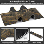 Abstract Golden Mountain Desk Mat, Large Gold Line Art Gaming Keyboard Mouse Pad - Image 3