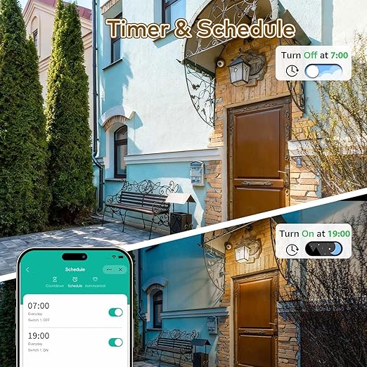 NineLeaf Slim WiFi Smart Plug w Switch, Remote App Control, Compatible - Image 5