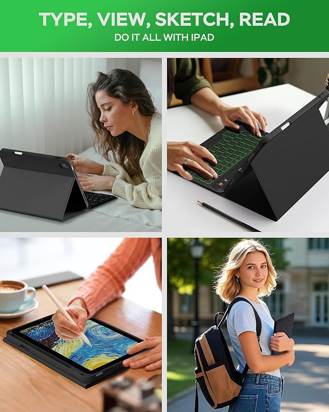 Folio Keyboard Case for iPad 10th Gen 10.9 inch and iPad 11th, Magnetic - Image 7