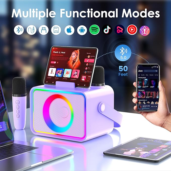 Karaoke Machine, Portable Bluetooth Speaker - Image 5