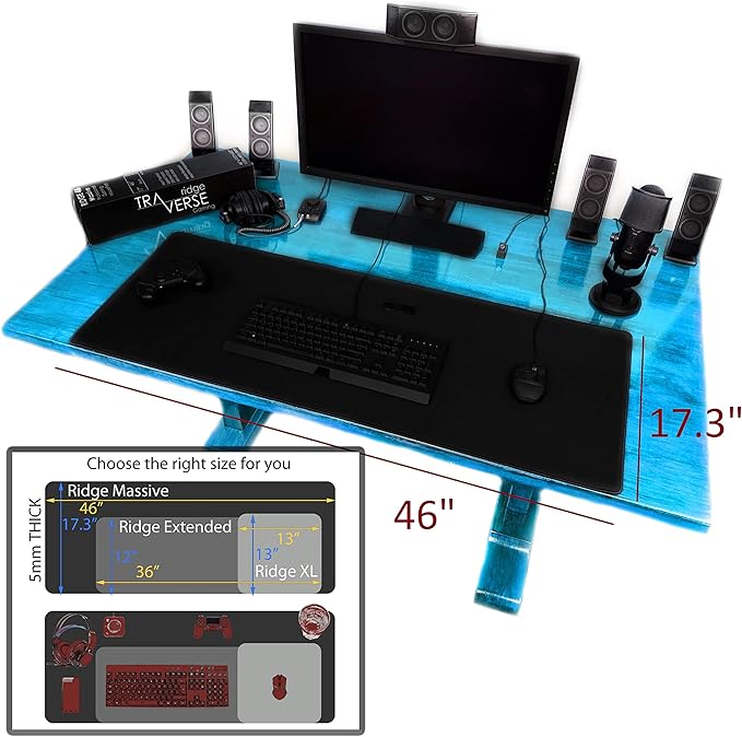 Gaming Mouse Pad Massive 46 inch | 46x17.3x0.20 Extra Thick | Black | Stitched - Image 7