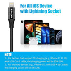 AGVEE 4 inch USB-C Female to Lightning Male Adapter, 30W Fast Charging Charger - Image 6