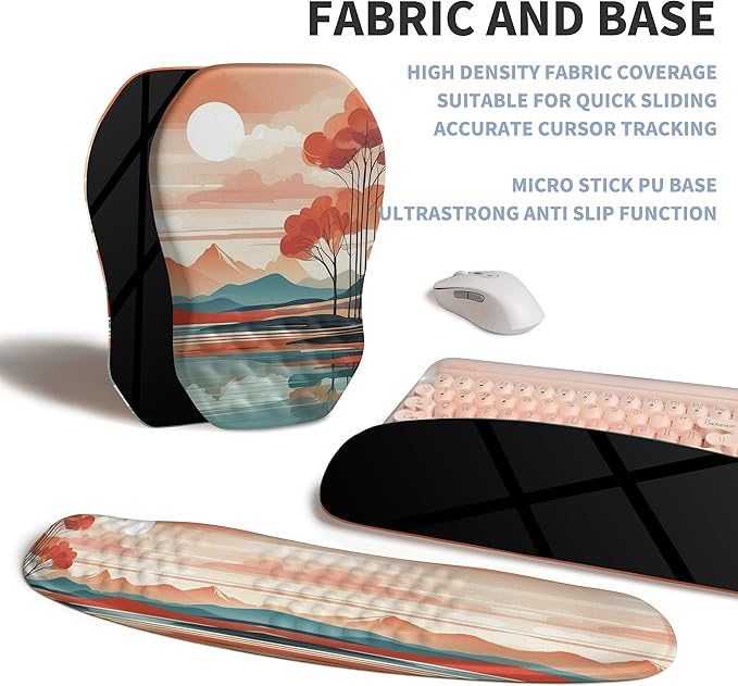 2-in-1 Ergonomic Set, Wave Keyboard Wrist Rest and Massage Slope Mouse Pad - Image 6