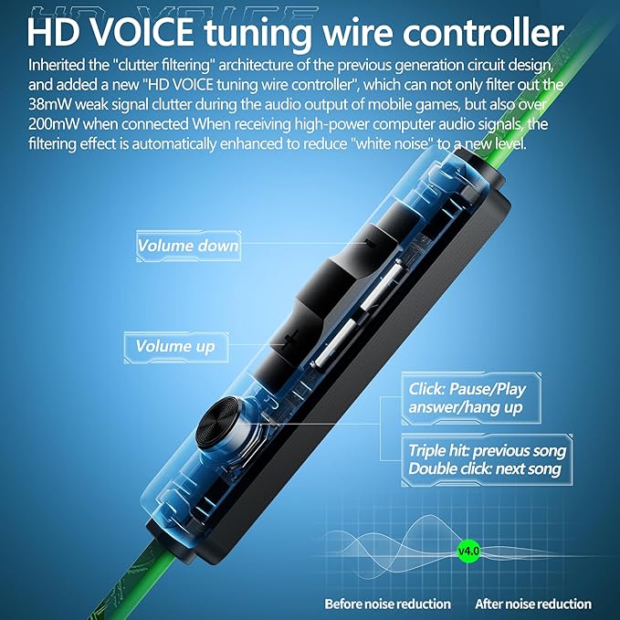 Gaming Earbuds Wired, USB C & 3.5mm Dual Plug in Ear Headphones - Image 4