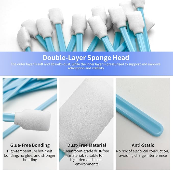 Lint-Free Lab/Printer/Optical Printheads – 300 Pcs Foam Swabs - Image 7