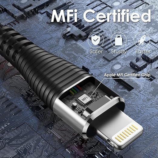 Extra Long iPhone Charger Cord 15FT USB A to Lightning Cable Braided Fast - Image 2
