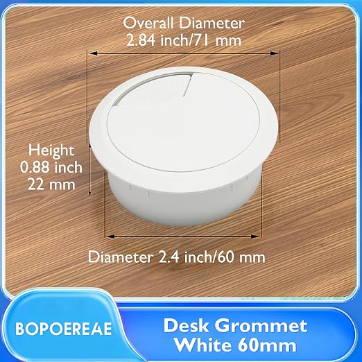 Desk Grommet 2-3/8", Desk Cord Hole Cover, Cable Grommet ABS Plastic, Desk Hole - Image 8