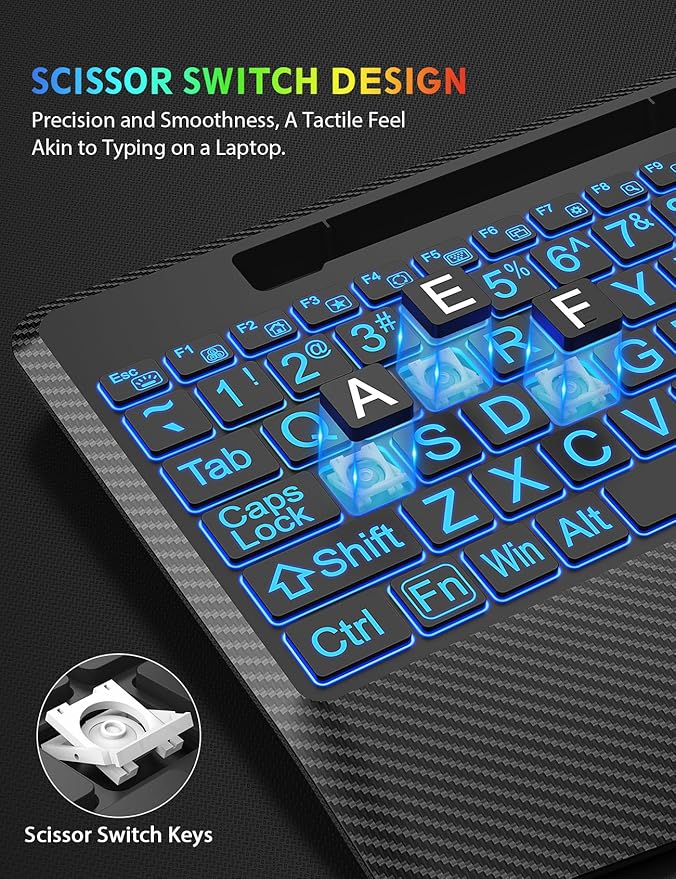 Wireless Keyboard and Mouse Backlits, Wrist Rest, LED Mouse, Rechargeable - Image 6