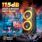 W-KING Large Bluetooth Speaker, 240W Peak Loud Boom Box 2×5.25" Subwoofers & - Image 3