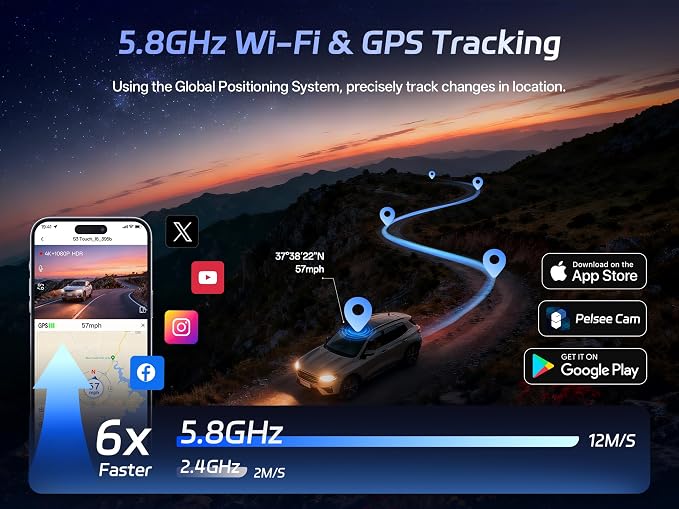 Pelsee 4K Dash Cam Front and Rear, STARVIS 2 Sensor, Dash Camera - Image 7