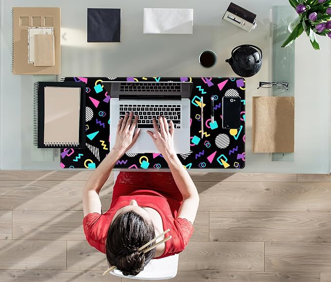 Retro 80s Desk Mat, Cute 90s XXL Large Gaming Mouse Pad, Computer Laptop - Image 4