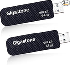 GIGASTONE V30 64GB USB 2.0 Flash Drive 2-Pack, Capless Retractable Design Pen by Gigastone