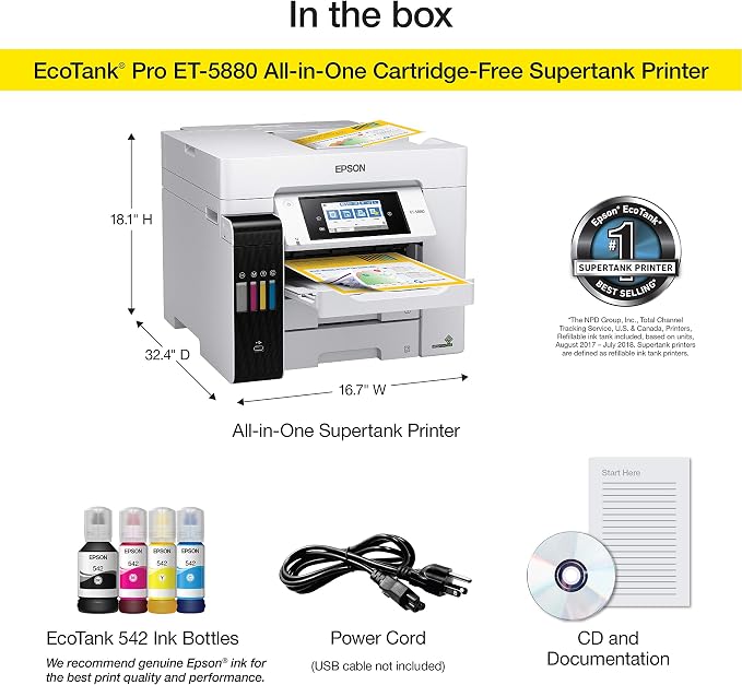 Epson EcoTank Pro ET-5880 Wireless Color All-in-One Supertank Printer - Image 6