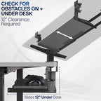VIVO Large Height Adjustable Under Desk Keyboard Tray, C-clamp Mount System - Image 6