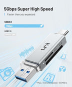 SD Card Reader, uni High-Speed USB C to Micro SD Card Adapter USB 3.0 Dual Slots - Image 2