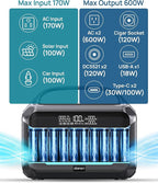 DaranEner Portable Power Station, Outdoor 288Wh LiFePO4 Battery, 600W AC Outlets - Image 3