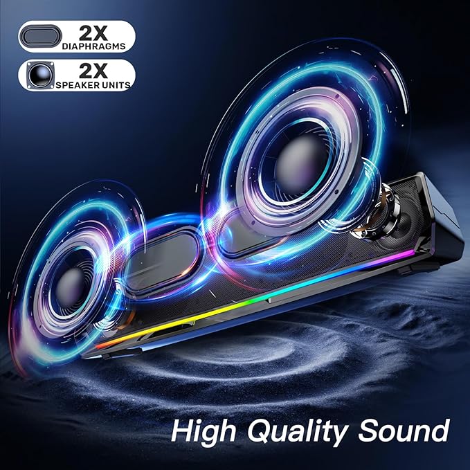 Computer Speakers for Desktop, PC Speakers Gaming Sound bar - Image 2