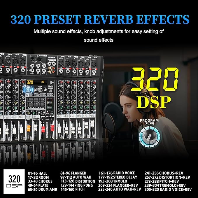 Audio Mixer 12 Channel Professional Mixer Console - Image 3