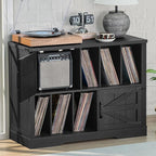 Large Record Player Stand with Vinyl Storage Up to 450 Albums, 39 Inch by Joaxswe