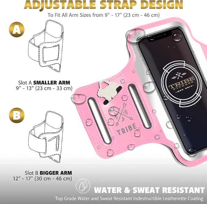 TRIBE Running Phone Holder Armband. iPhone & Galaxy Cell Phone Sports Arm Bands - Image 5