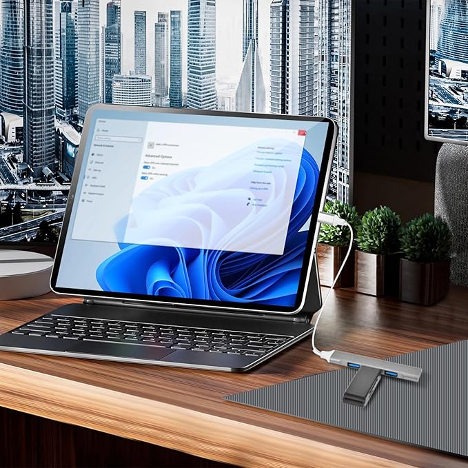 4 Ports USB C to USB Hub, Aluminum Type C to USB A 3.0 Adapter, Plug and Play - Image 6