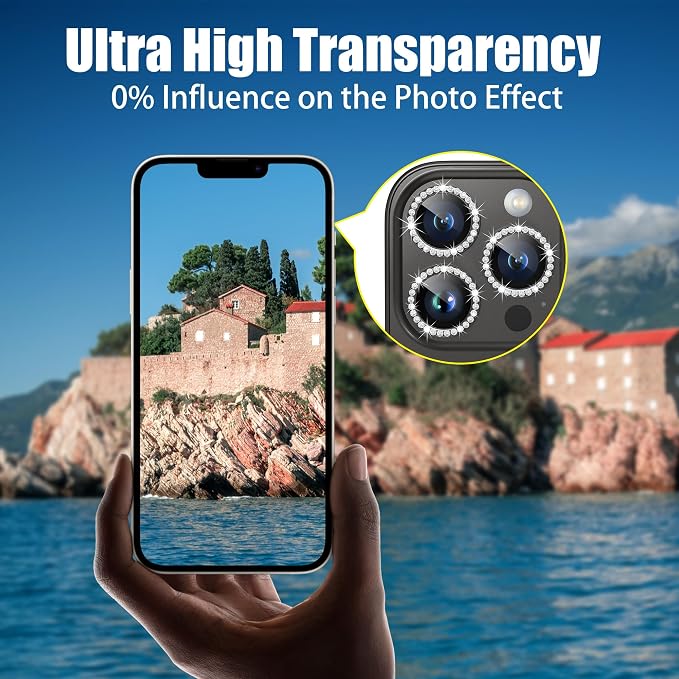 AGVEE 3+3 6 Pack for iPhone 15 Pro 6.1" / 15 Pro Max 6.7" Camera Lens Protector - Image 6