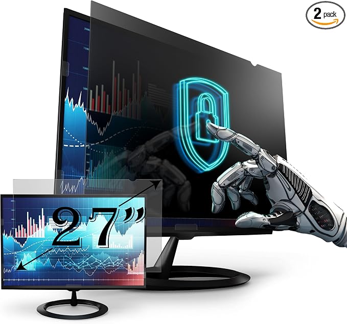 Premium Privacy Screen Filter for 27 Inches Desktop Computer Widescreen Monitor by EZProScreenProtector
