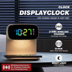 Digital Alarm Clock with Wireless Fast Charging Station 15W Touch Smart Lamp - Image 2