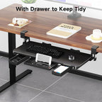 Keyboard Tray Under Desk with Storage Drawer Large C-Clamp 26.7” x 11.8” - Image 5