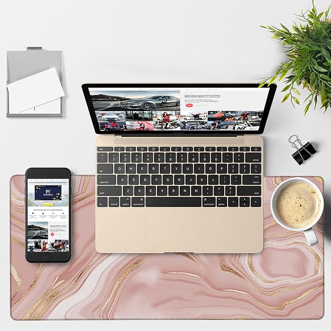 Liquid Marble Gaming Mouse Pad 3mm Thick Stitched Edge Waterproof Non-Slip - Image 4