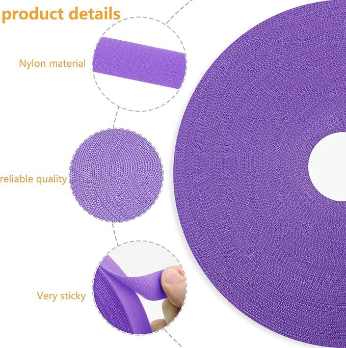 Reusable Fastening Tape Cable Ties 3/4 Inch Double Side Hook Roll - Image 2