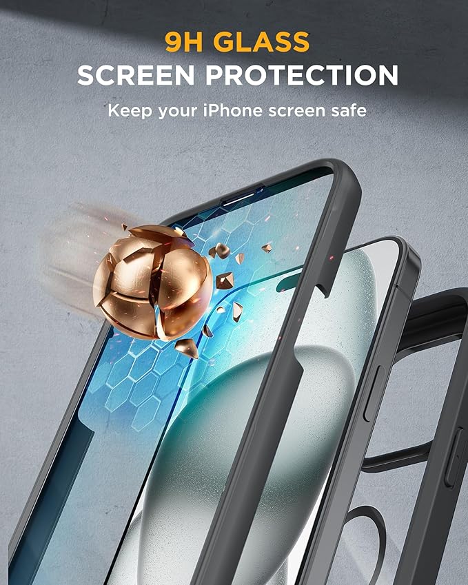 Miracase Glass Series for iPhone 15 Case Full-Body Magnetic Bumper Case - Image 5