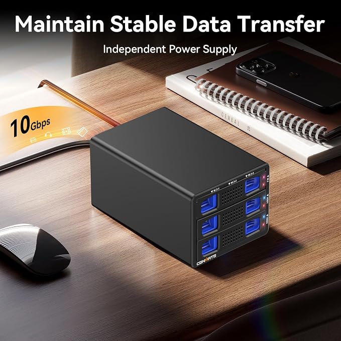 Hybrid 2*2.5/3.5" SATA HDD/SSD+3* M / B+M Key M.2 NVMe Enclosure - Image 8