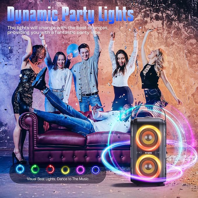 W-KING Party Loudest Portable Bluetooth Speaker Wireless Boom Box, 180W Max Big - Image 8