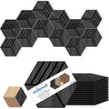 Mollywell Hexagon Acoustic Panels, 12 Pack |Wood Veneer|High Density Sound by Mollywell